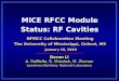 MICE  RFCC Module Status: RF Cavities