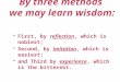 By three methods  we may learn wisdom: