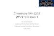 Chemistry SM-1232 Week 1 Lesson 1