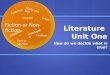 Literature  Unit One