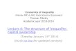 Lecture 6: The structure of inequality: capital ownership (Tuesday  January 14 th 2014)