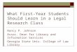 What First-Year Students Should Learn in a Legal Research Class