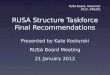 RUSA Structure Taskforce Final Recommendations