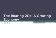 The Roaring 20s: A  G rowing Economy