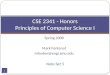 CSE 2341 - Honors Principles of Computer Science I