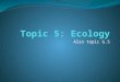 Topic 5: Ecology