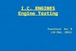 I.C.  ENGINES Engine  Testing