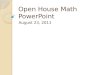 Open House Math PowerPoint