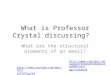 What is Professor Crystal discussing?