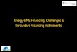 Energy SME Financing: Challenges & Innovative Financing Instruments
