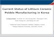 Current Status of Lithium Ceramic Pebble Manufacturing in Korea