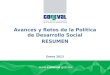 Avances  y Retos de la Política de Desarrollo  Social RESUMEN Enero 2013
