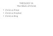 THEOLOGY III: The Work of Christ