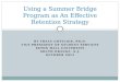 Using a Summer Bridge Program as An Effective Retention Strategy