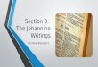 Section 3:  The  Johannine  Writings