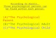According to Harris,  Three psychological persons can be found within each person:
