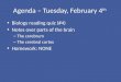 Agenda – Tuesday, February 4 th