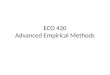 ECO 420 Advanced Empirical Methods
