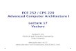 ECE 252 / CPS 220  Advanced Computer Architecture I Lecture 17 Vectors