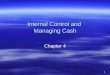 Internal Control and  Managing Cash