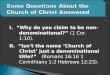 Some Questions About the Church of Christ Answ ered