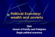 Political Economy:  wealth and poverty