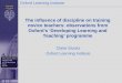 The influence of discipline on training novice teachers: observations from Oxford’s ‘Developing Learning and Teaching’ programme