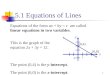 5.1 Equations of Lines