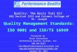 Quality: The Basic Tool Kit  ASQ Section 1213 and Calumet College of St. Joseph