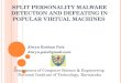 SPLIT PERSONALITY MALWARE DETECTION AND DEFEATING IN POPULAR VIRTUAL MACHINES