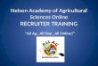 Nelson Academy of Agricultural  Sciences Online RECRUITER TRAINING