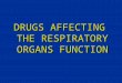 DRUGS AFFECTING  THE RESPIRATORY ORGANS FUNCTION