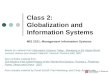 Class 2:  Globalization and Information Systems