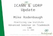 ICANN & UDRP Update Mike Rodenbaugh