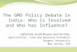 The GMO Policy Debate in India:  Who  is Involved and Who has Influence?