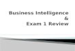 Business Intelligence & Exam 1 Review
