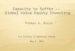 Capacity to Suffer --  Global Value Equity Investing