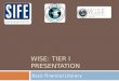 WISe : Tier I  presentation