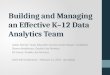 Building and Managing an Effective K–12 Data Analytics Team