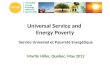 Universal Service and  Energy Poverty