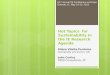 Hot Topics  for Sustainability in the IE Research Agenda