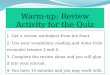 WARM-UP -  New Vocab  (place on page 140)