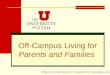 Off-Campus Living for  Parents and Families