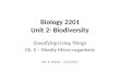 Biology 2201 Unit 2- Biodiversity