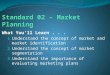 Standard 02 – Market Planning What You’ll Learn . . 