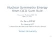 Nuclear Symmetry Energy from QCD Sum Rule Heavy Ion Meeting 2012-04 ,  April 13, 2012