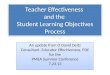 Teacher Effectiveness  and the  Student Learning Objectives Process