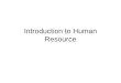 Introduction to Human Resource Managment