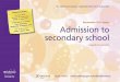 Admission to secondary school
