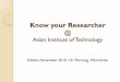 Know your Researcher - Nov 10 edition